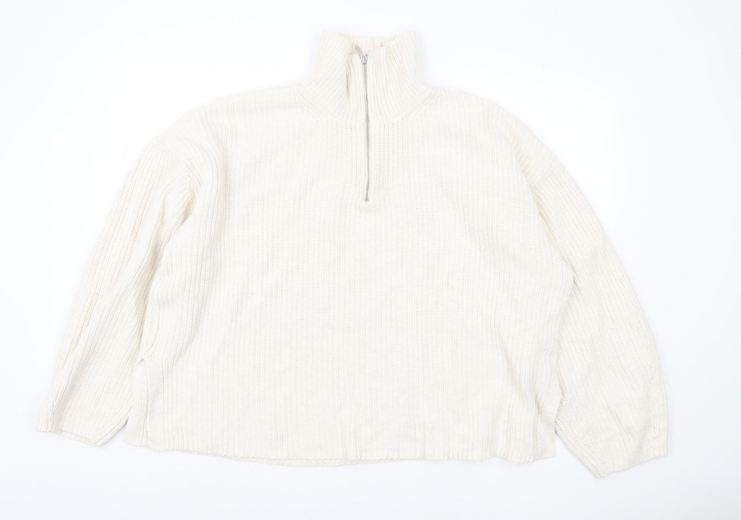 Marks and Spencer Women's White XL Chunky-Knit Pullover