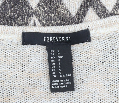 Forever 21 Women's Multicoloured Open Front Cardigan S