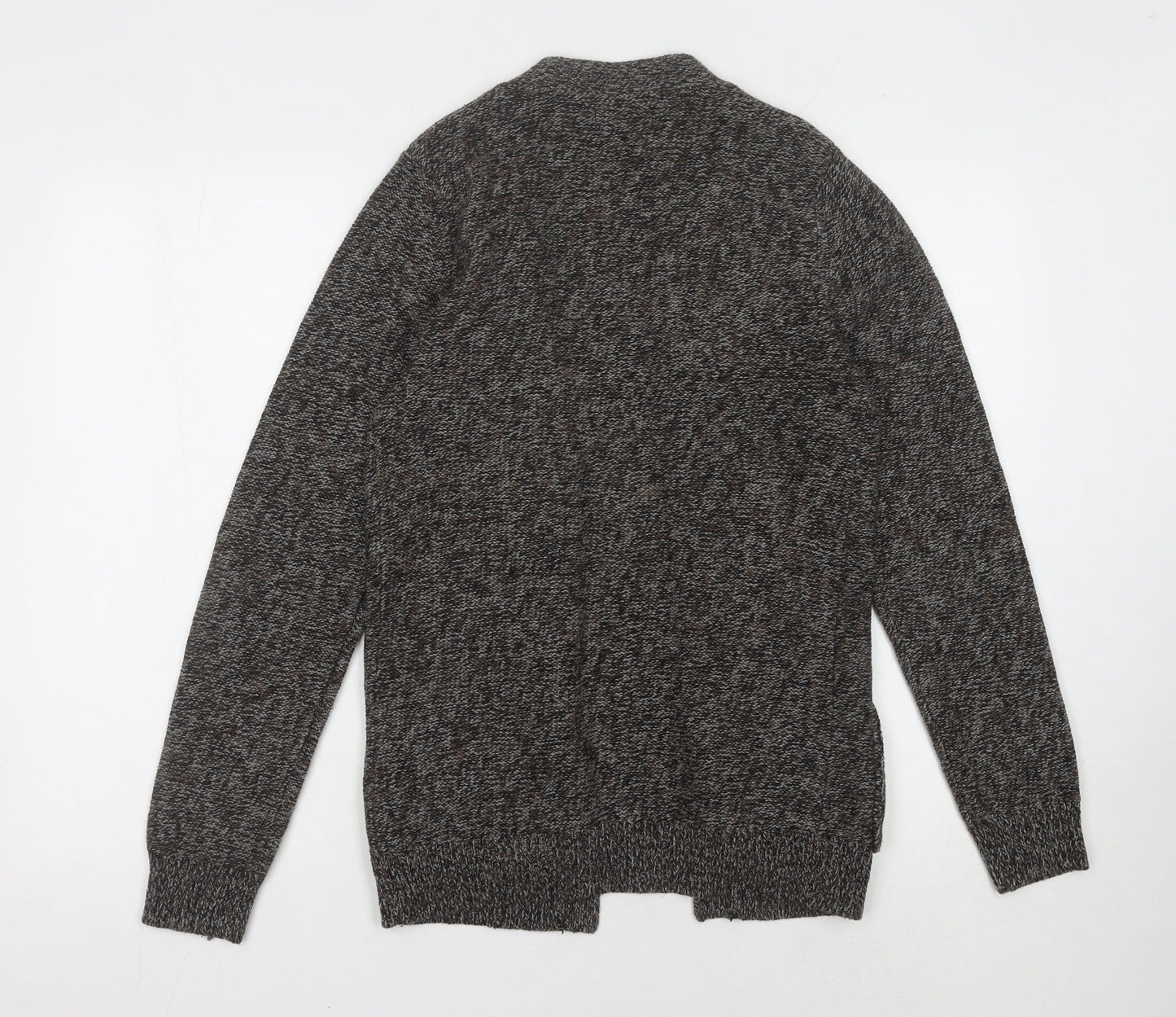 New Look Men's Grey Cardigan XS Knit Long Sleeve