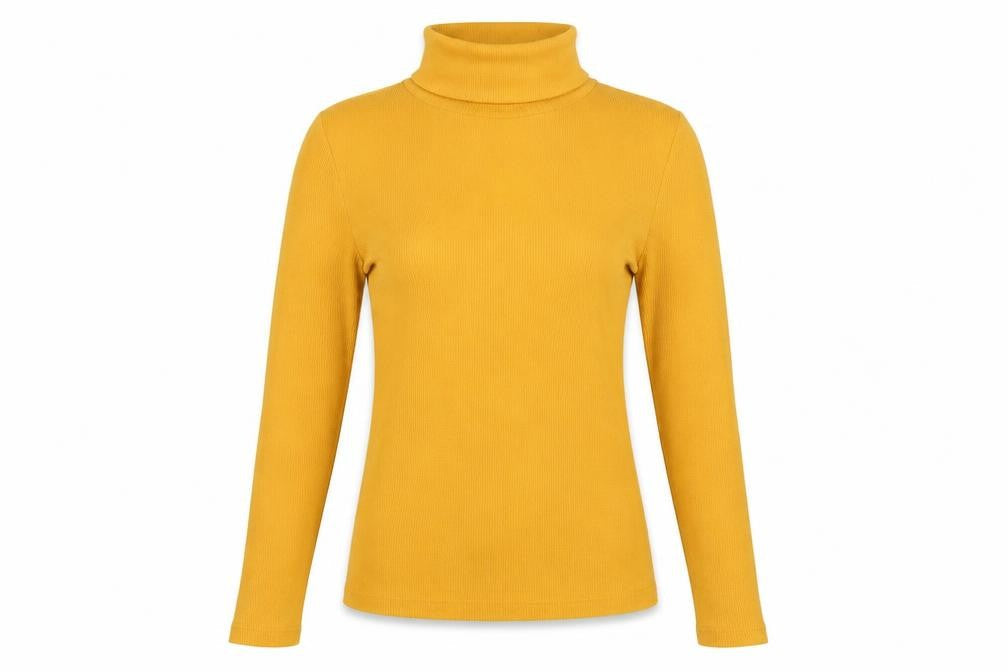 New Look Women's Yellow Roll Neck Jumper Size 12