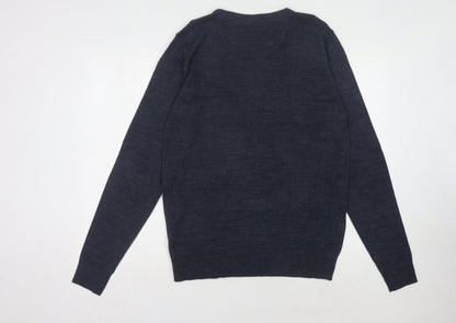 Back view of Industrialize Men's Blue M jumper Crew Neck