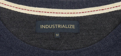 Close-up detail of Industrialize Men's Blue M jumper Crew Neck