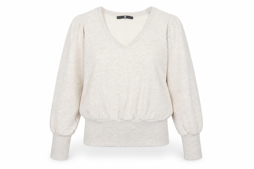 Very Women Beige V-Neck Sweatshirt Size 10