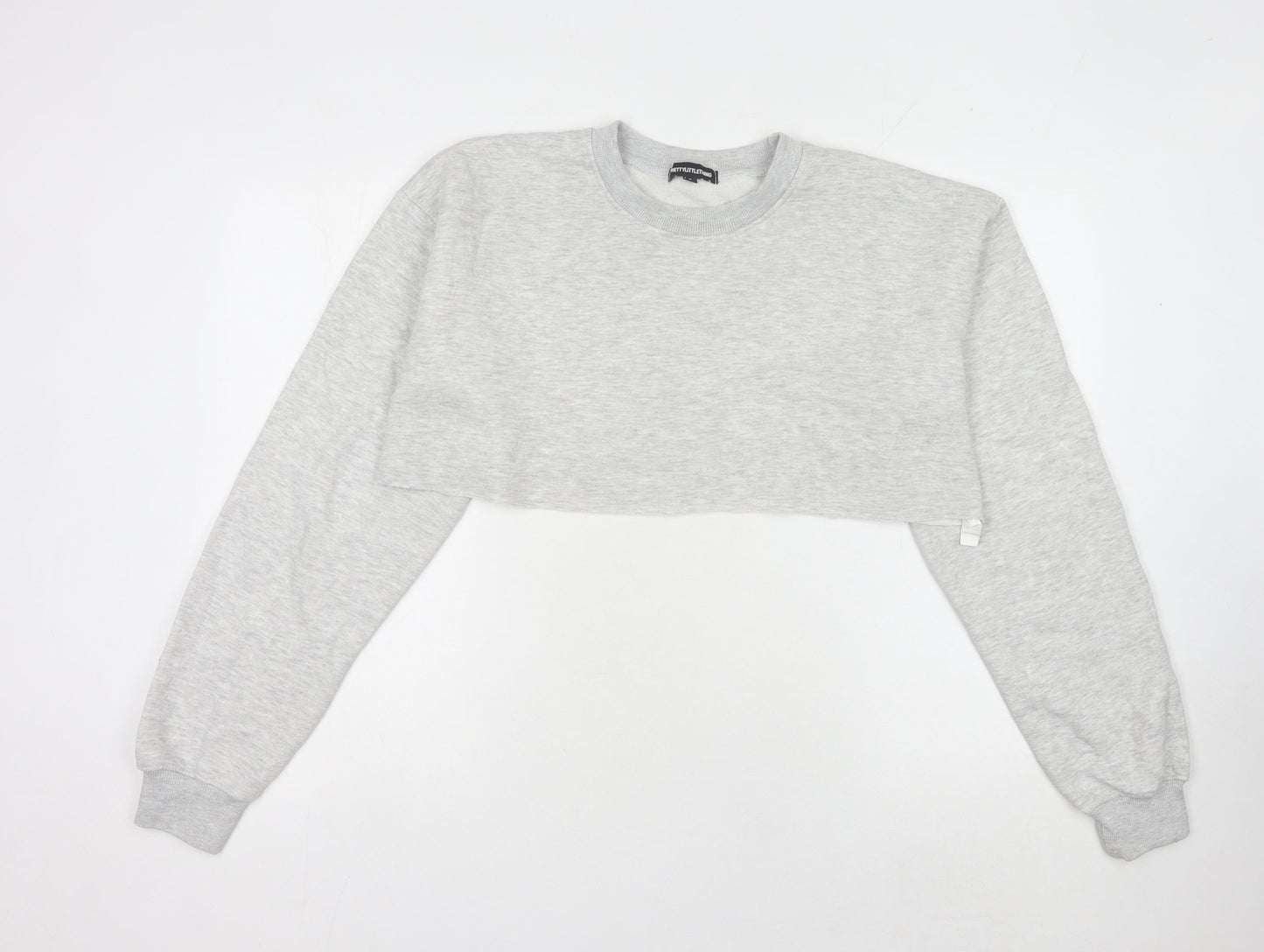 PrettyLittleThing Women's Grey Crew Neck Sweatshirt Small