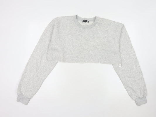 PrettyLittleThing Women's Grey Crew Neck Sweatshirt Small