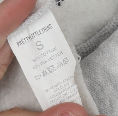 PrettyLittleThing Women's Grey Crew Neck Sweatshirt Small