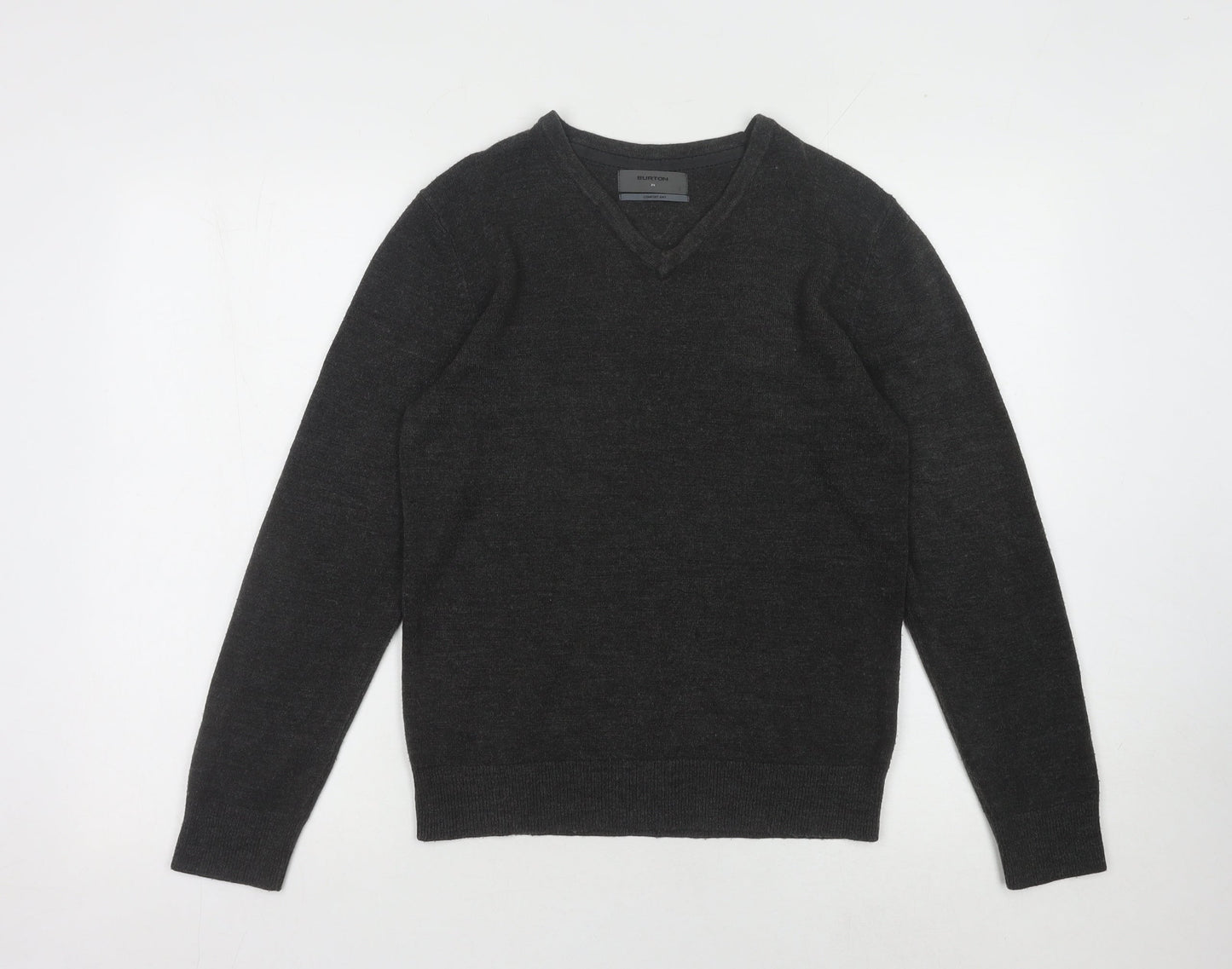 Burton Men's Black Acrylic V-Neck Pullover Jumper XS