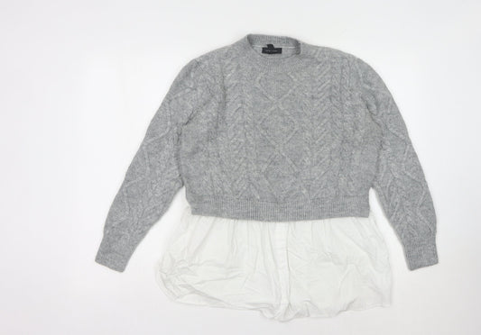 New Look Women’s Grey Cable-Knit Jumper, Size 16