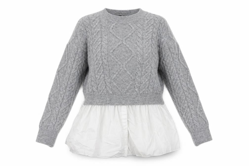 New Look Women’s Grey Cable-Knit Jumper, Size 16