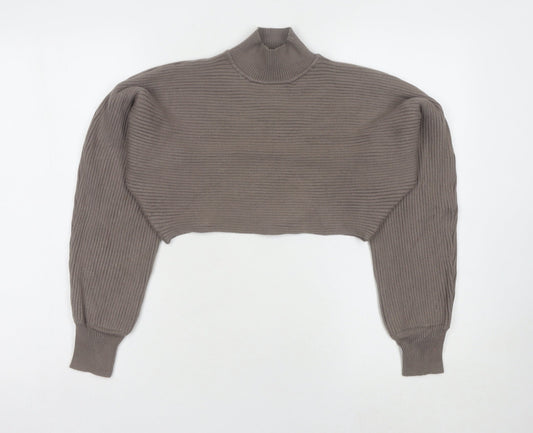 New Look Brown Mock Neck Pullover Jumper S Women