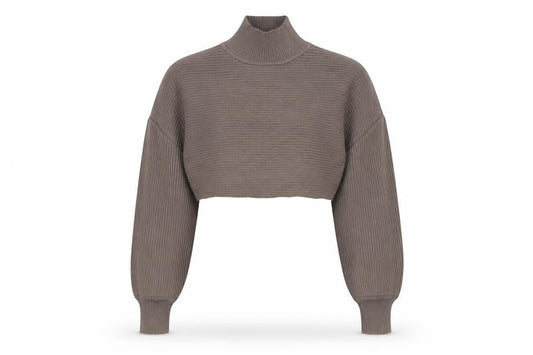 Front view of New Look Brown Mock Neck jumper S Women