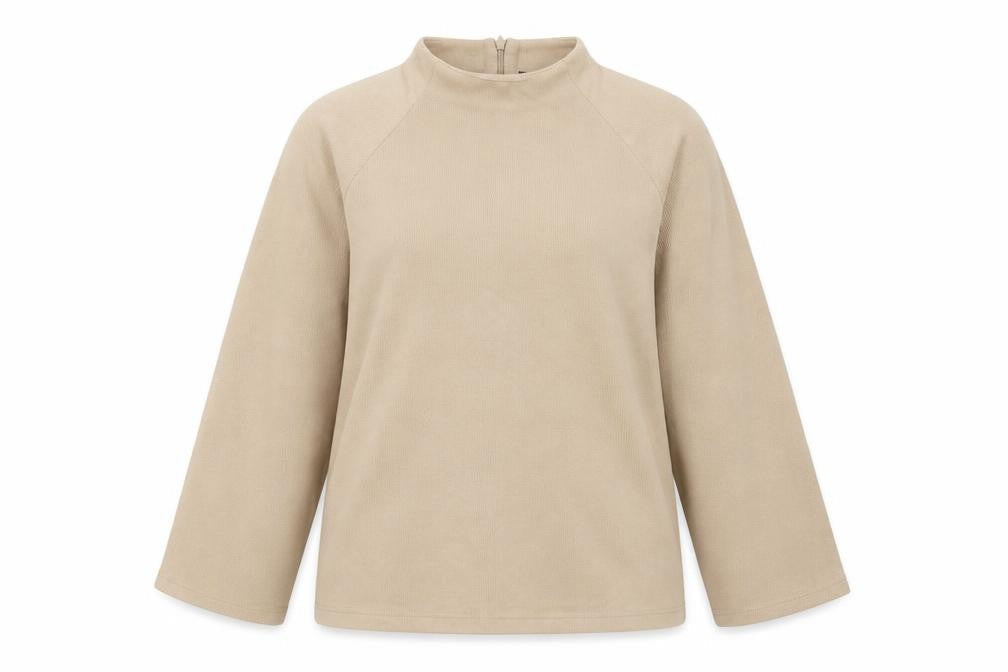 Marks & Spencer Women's Beige High Neck Jumper, Size 14