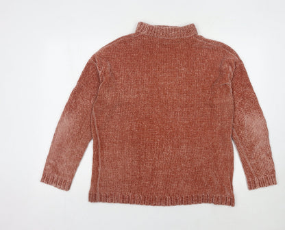 Back view of Dorothy Perkins Women Brown V-Neck jumper Sz 16