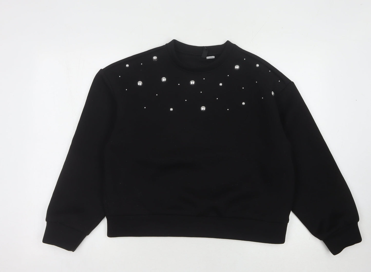 H&M Divided Women's Black Studded Pullover Sweatshirt M