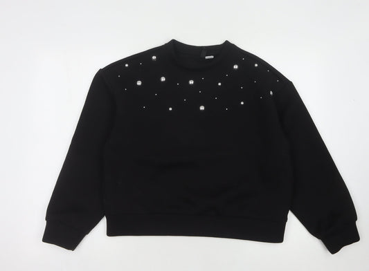 H&M Divided Women's Black Studded Pullover Sweatshirt M