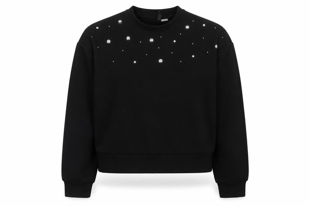 H&M Divided Women's Black Studded Pullover Sweatshirt M