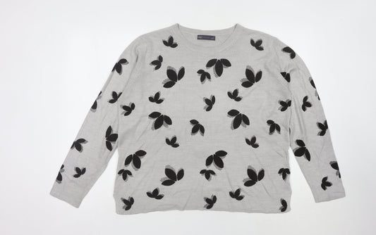 Marks and Spencer Grey Butterfly Print Pullover Jumper