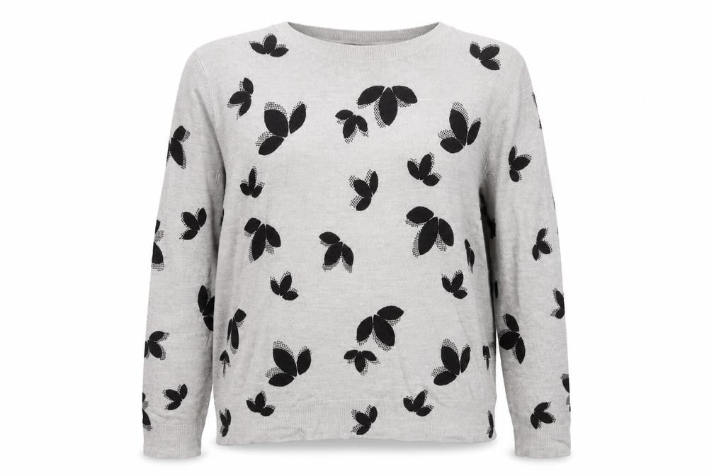 Marks & Spencer Grey Butterfly Print Pullover Jumper