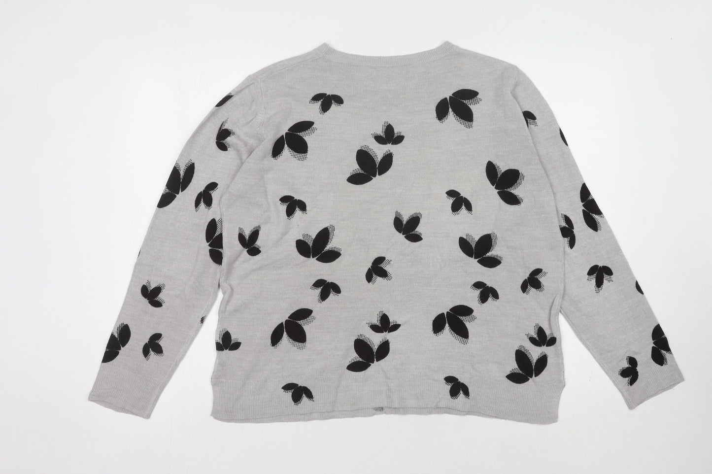 Marks and Spencer Grey Butterfly Print Pullover Jumper