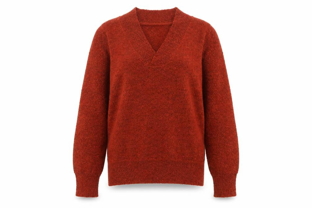 M&Co Women’s Red V-Neck Pullover Knit Jumper M