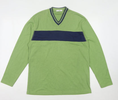 Marks & Spencer Men's Green V-Neck Pullover Jumper S