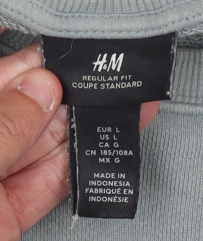 H&M Womens Grey Pullover Sweatshirt, Casual Style Size 12,
