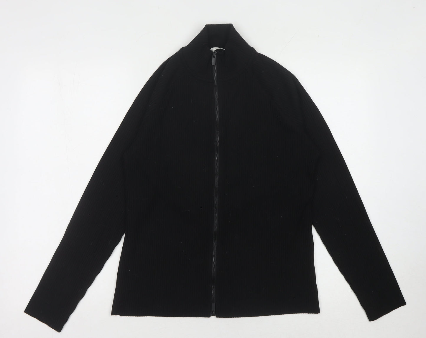 H&M Women's Black Full Zip Jumper High Neck Size 14
