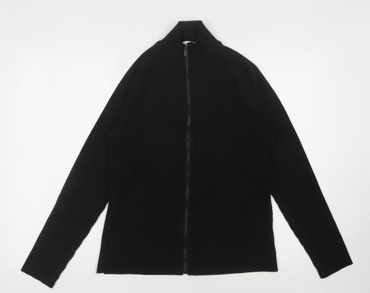 H&M Women's Black Full Zip Jumper High Neck Size 14