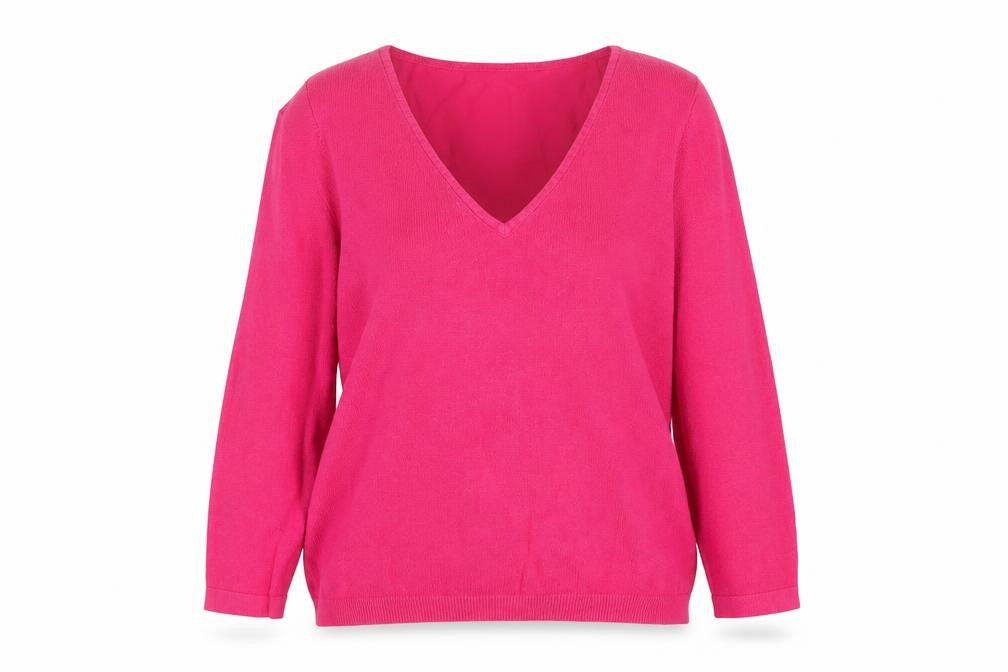 Marks & Spencer Womens Pink V-Neck Jumper Size 8