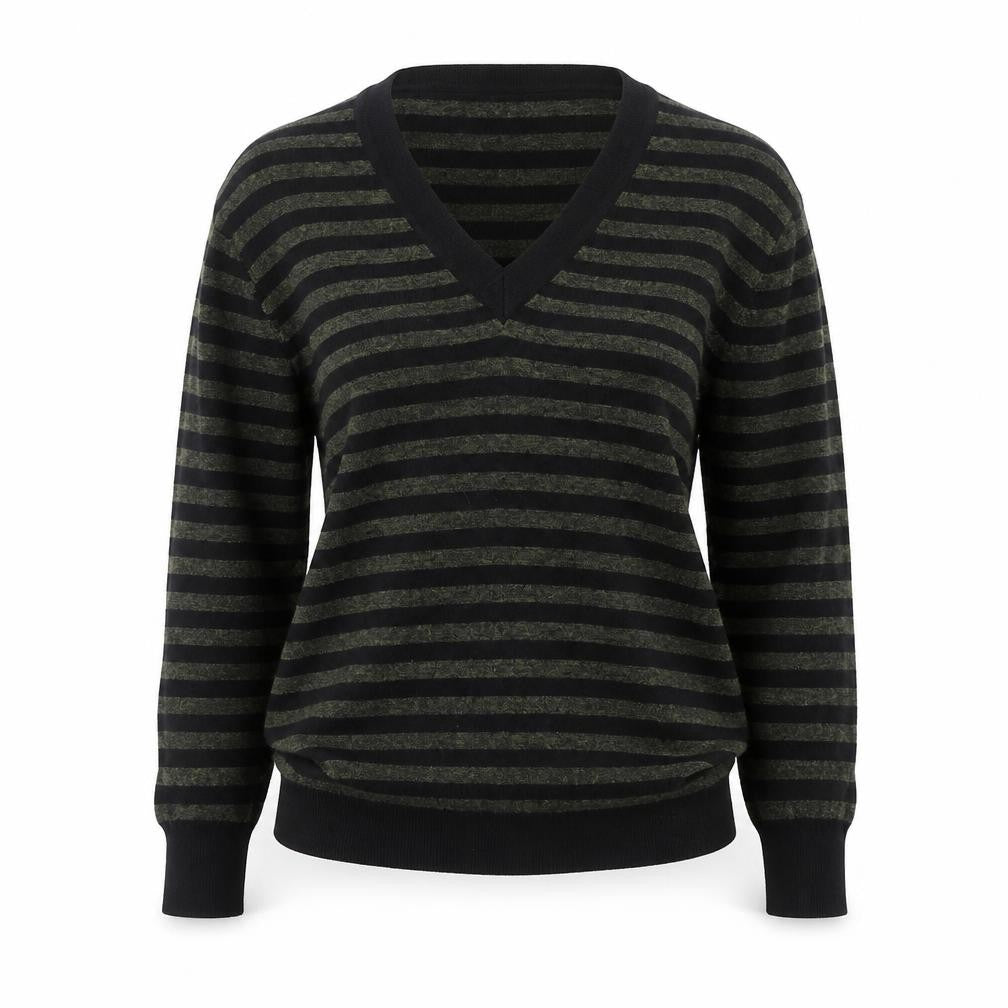 Marks & Spencer Women's Black Striped Pullover Jumper