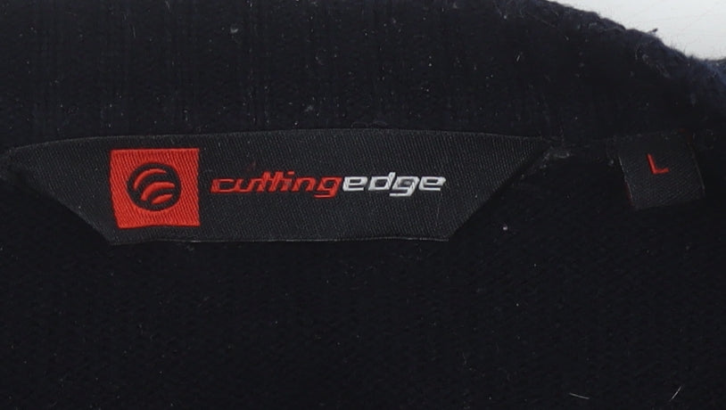 Cutting Edge Men's Black Full Zip Jumper Large