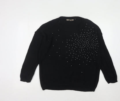 New Look Women's Black Studded Pullover Jumper M