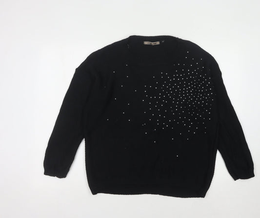 New Look Women's Black Studded Pullover Jumper M