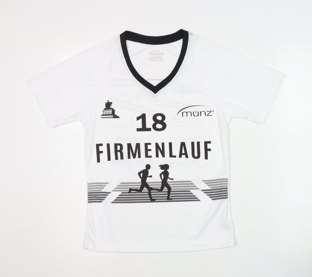 münz Women's White XS V-Neck Running T-Shirt