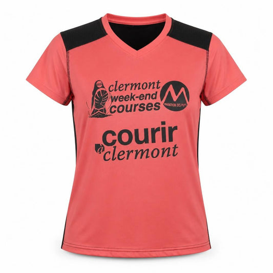 Front view of La Montagne Women's Pink T-Shirt M Activewear