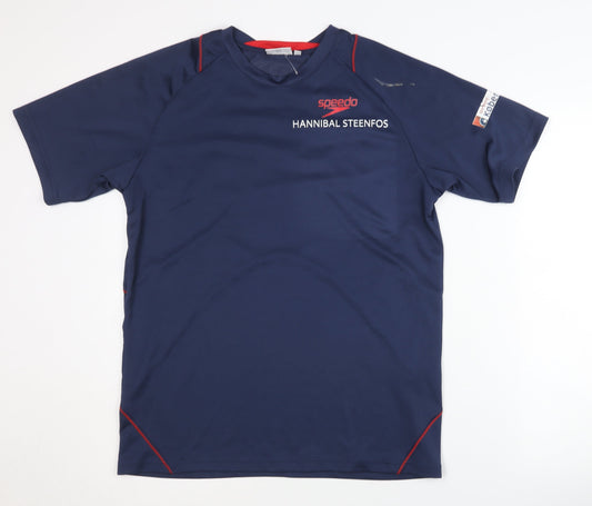 Speedo Men's Blue Short Sleeve Jersey T-Shirt