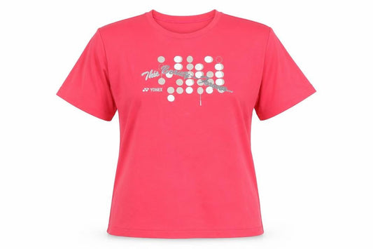 Front view of Yonex Women's Pink T-Shirt, L, Sports Activewear