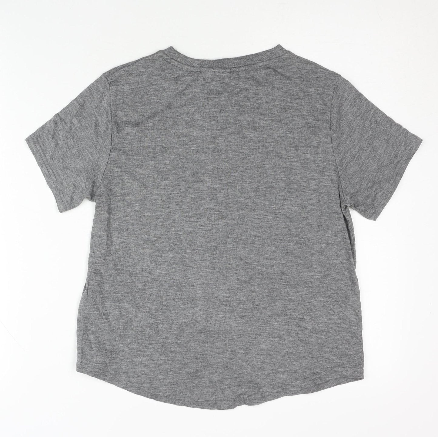 H&M Women's Grey Graphic T-Shirt, Size S, Casual Wear