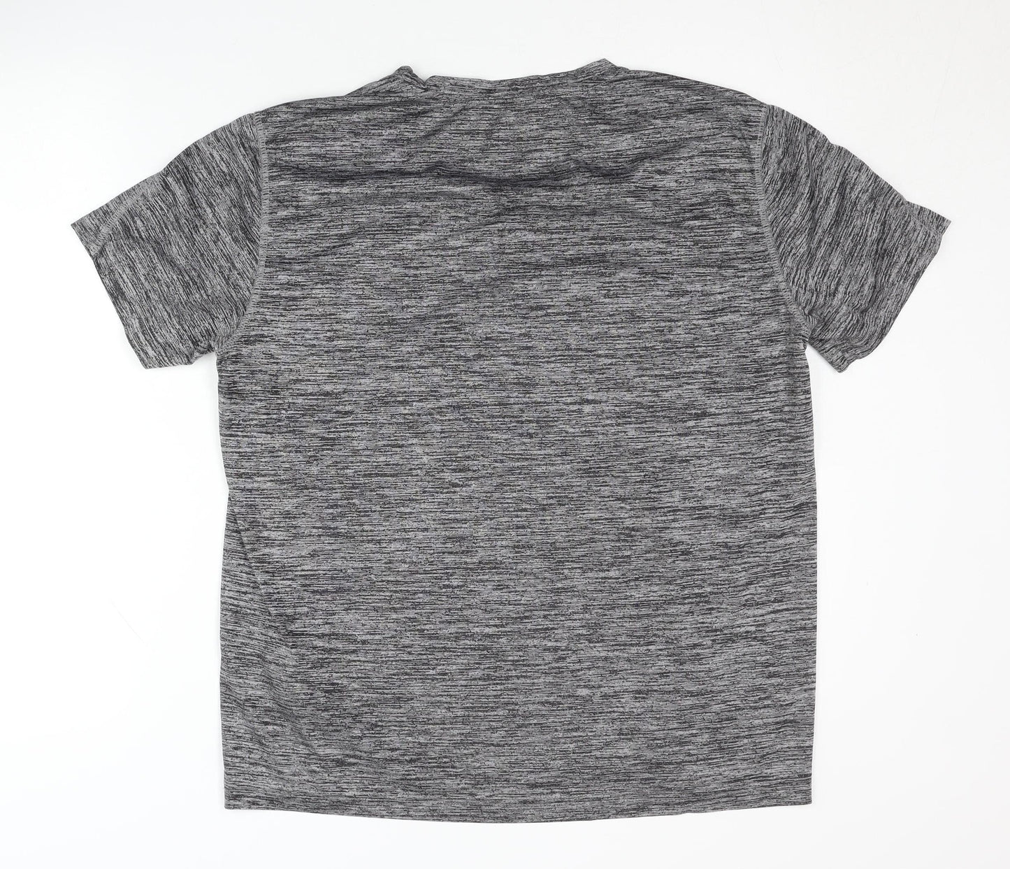 Herren Men's Grey Polyester Gym T-Shirt, Size L