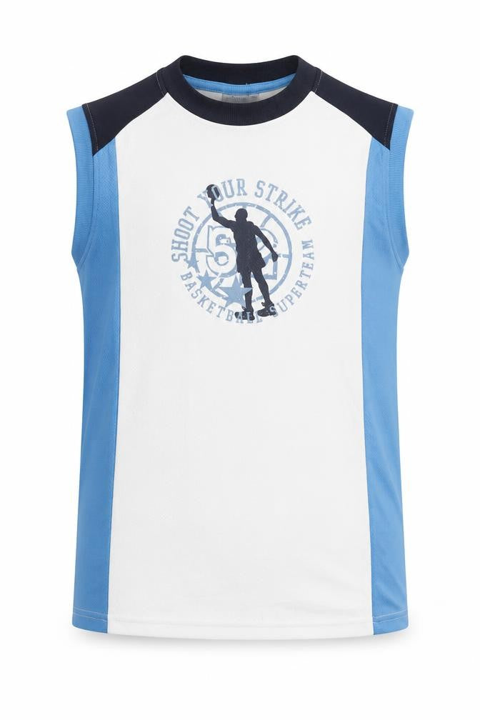 Alive Boys' Blue White Basketball Tank Top Size 14