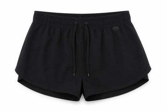 Front view of H&M Women Black Athletic Shorts, size 6