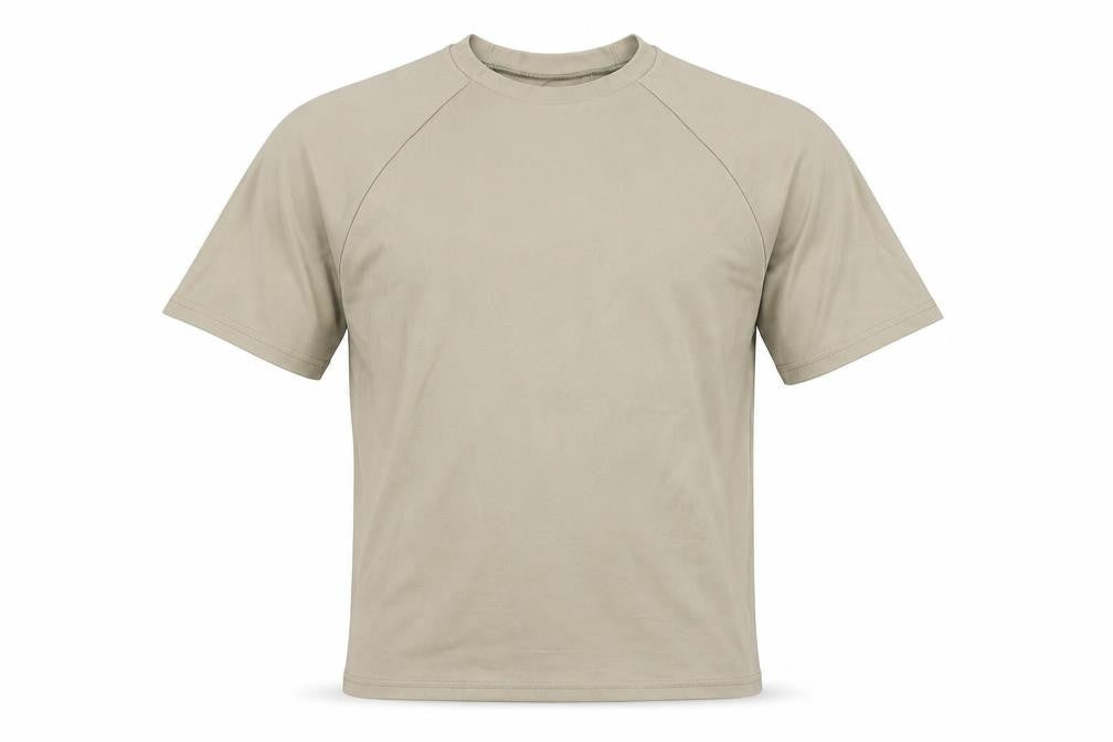 Men's Beige Nylon Spandex T-Shirt, L