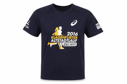 Front view of Asics Men's Blue Running T-Shirt -, size S, Sport, Logo