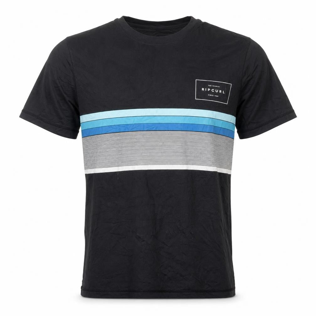 Rip Curl Men's Black Striped T-Shirt - Size S