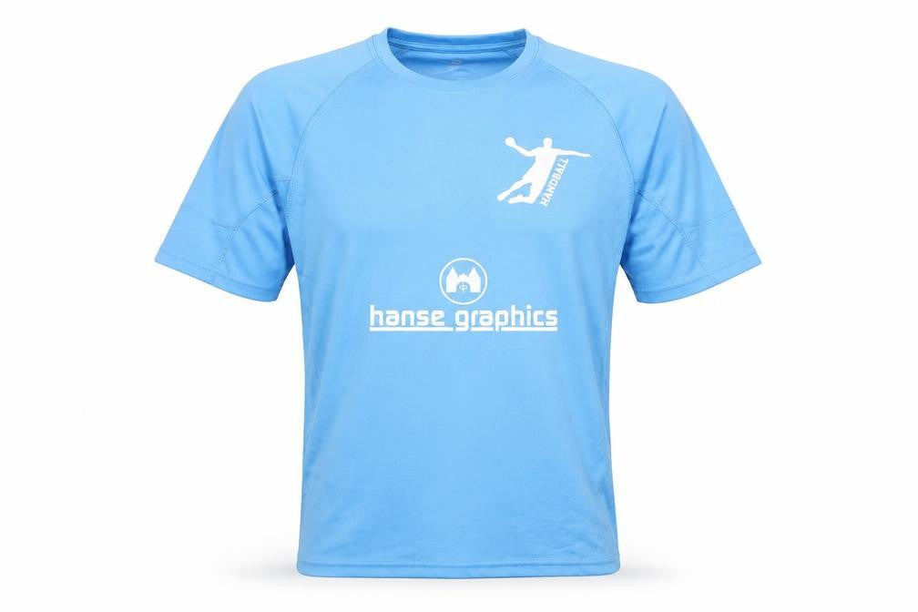 Spiro Men’s Blue Handball T-Shirt, Size S, Quick Dry Activewear