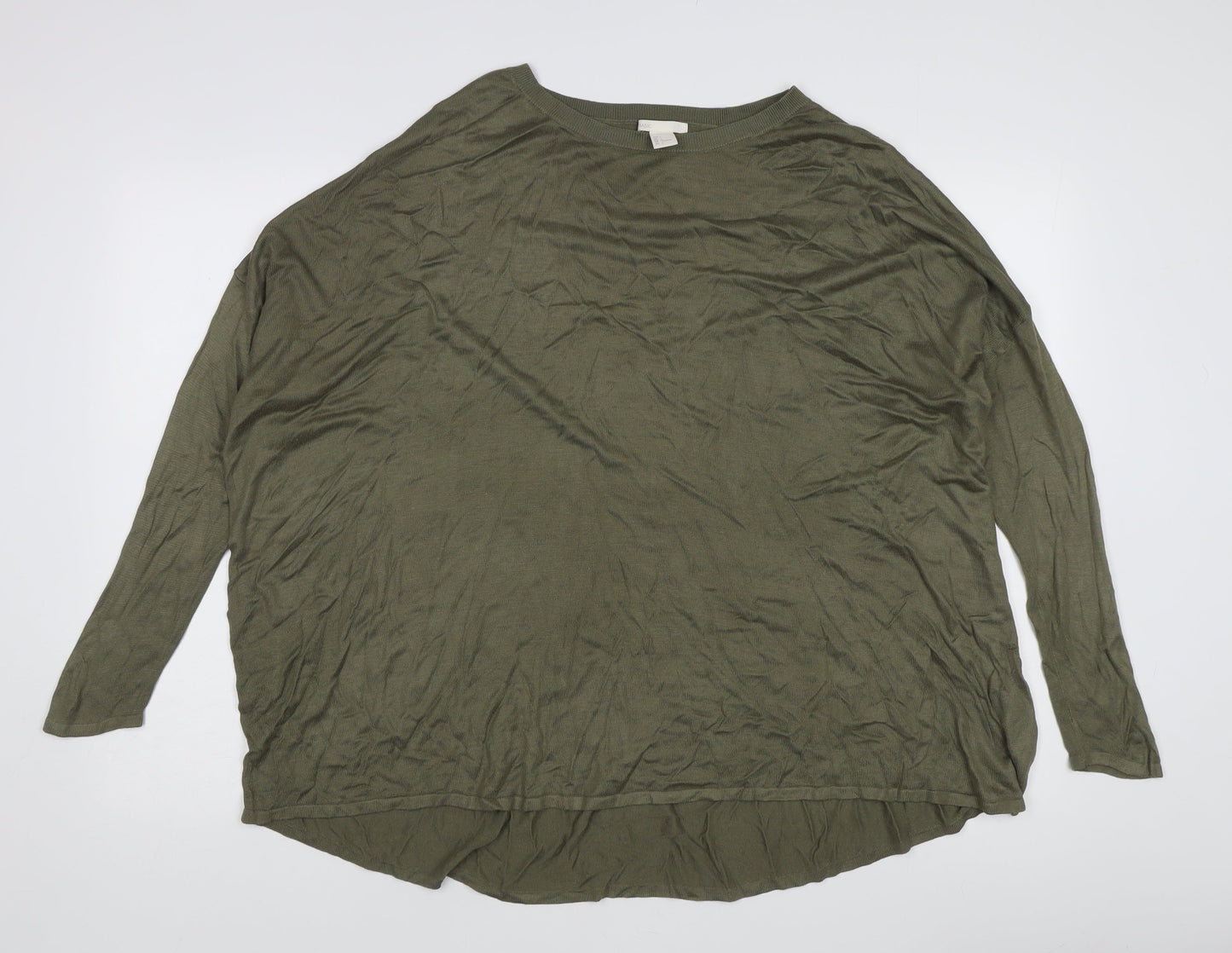 H&M Women’s Green Pullover Jumper - Size 14