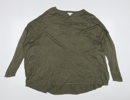 H&M Women’s Green Pullover Jumper - Size 14