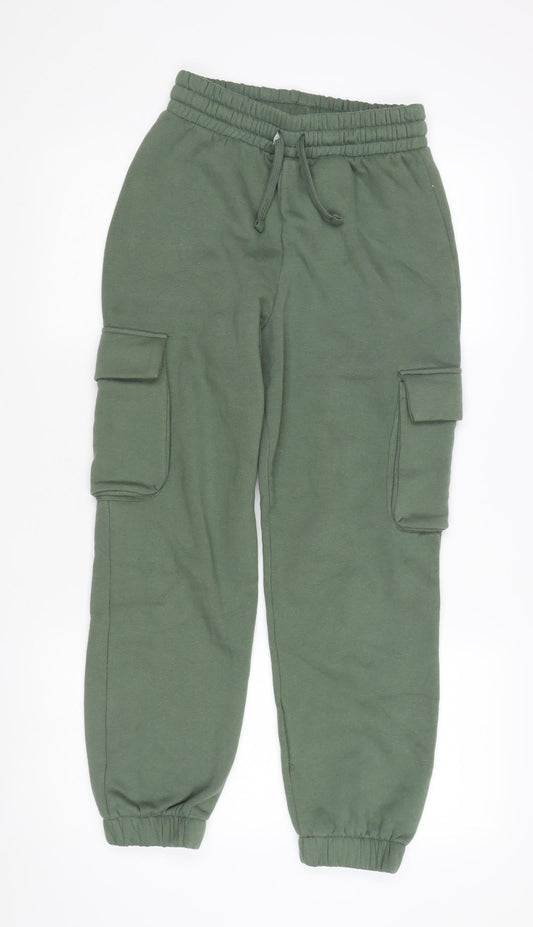 Zara Women's Green Cargo Trousers S - Casual Comfort