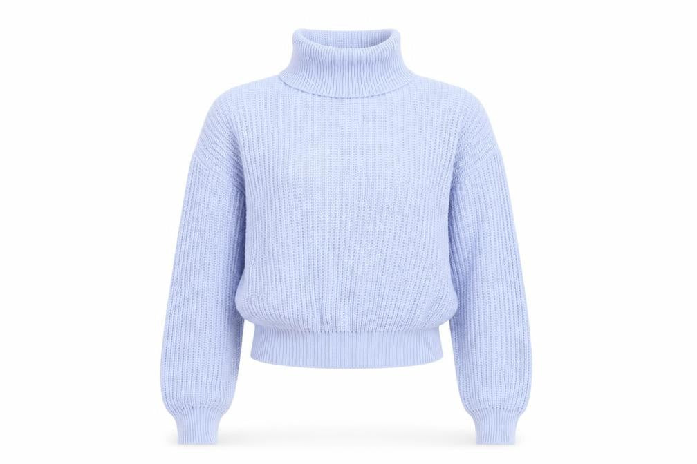 Boohoo Women's Blue Roll Neck Chunky Knit Jumper S