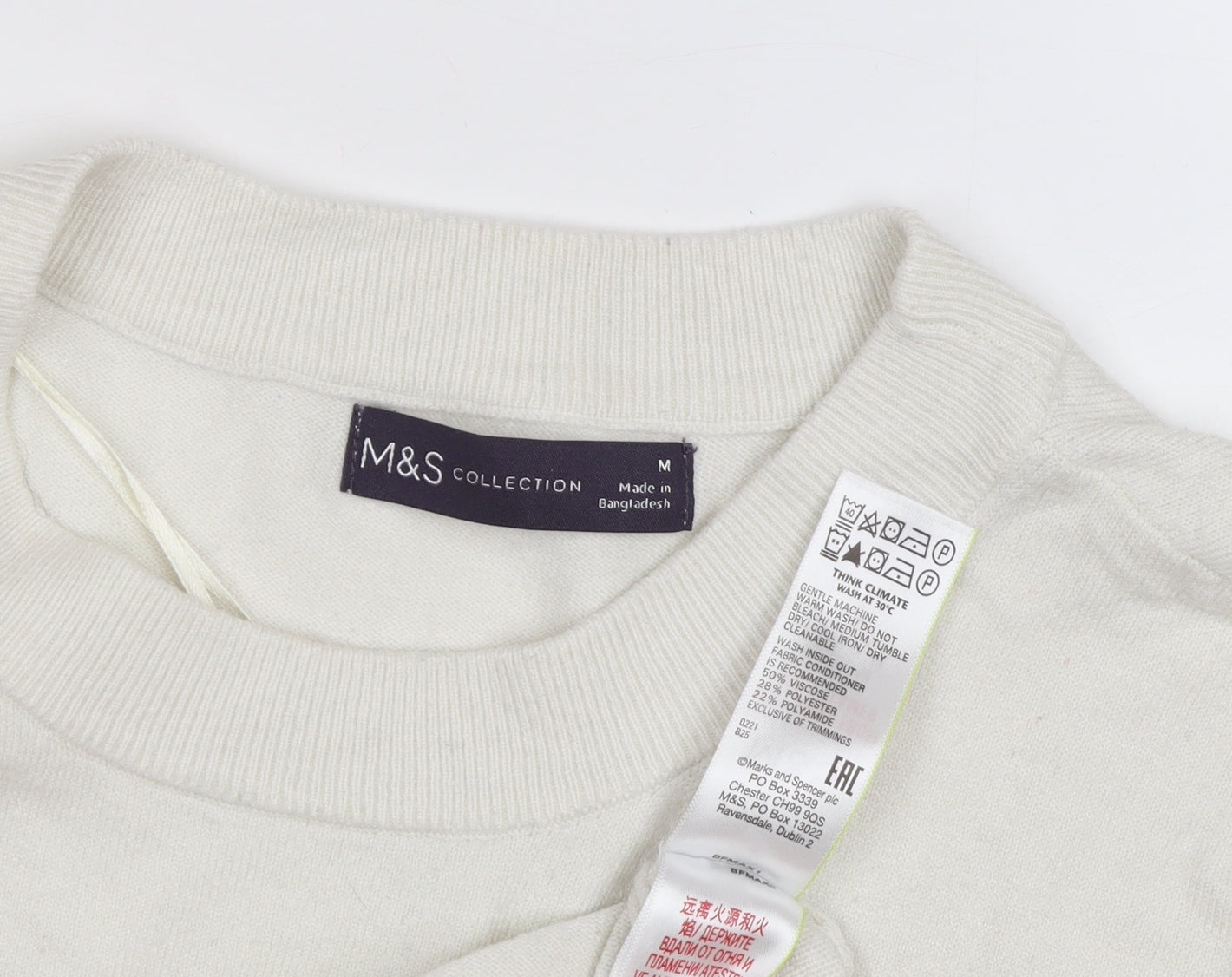 Marks and Spencer Women's White Pullover Jumper